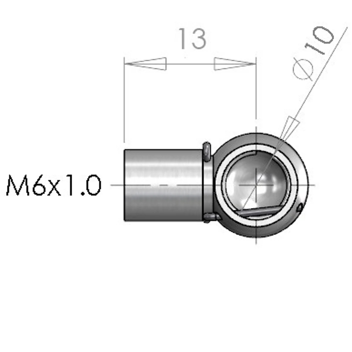 NitroLift Stainless Steel 10mm Metal Ball Socket To Fit M6 Thread